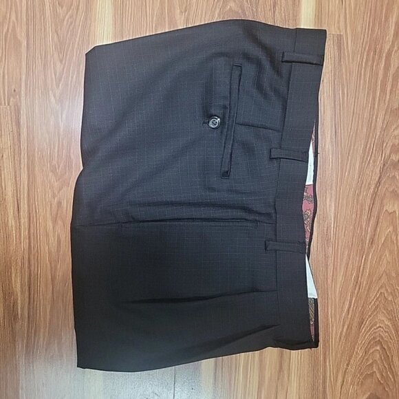 VTG Lauren Ralph Lauren Pants Mens 36x32 Black Pinstripe Wool Pleated Y2K Preppy - Picture 5 of 5